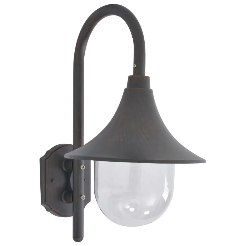 Candeeiro de parede para jardim E27 42 cm alumínio âmbar escuro