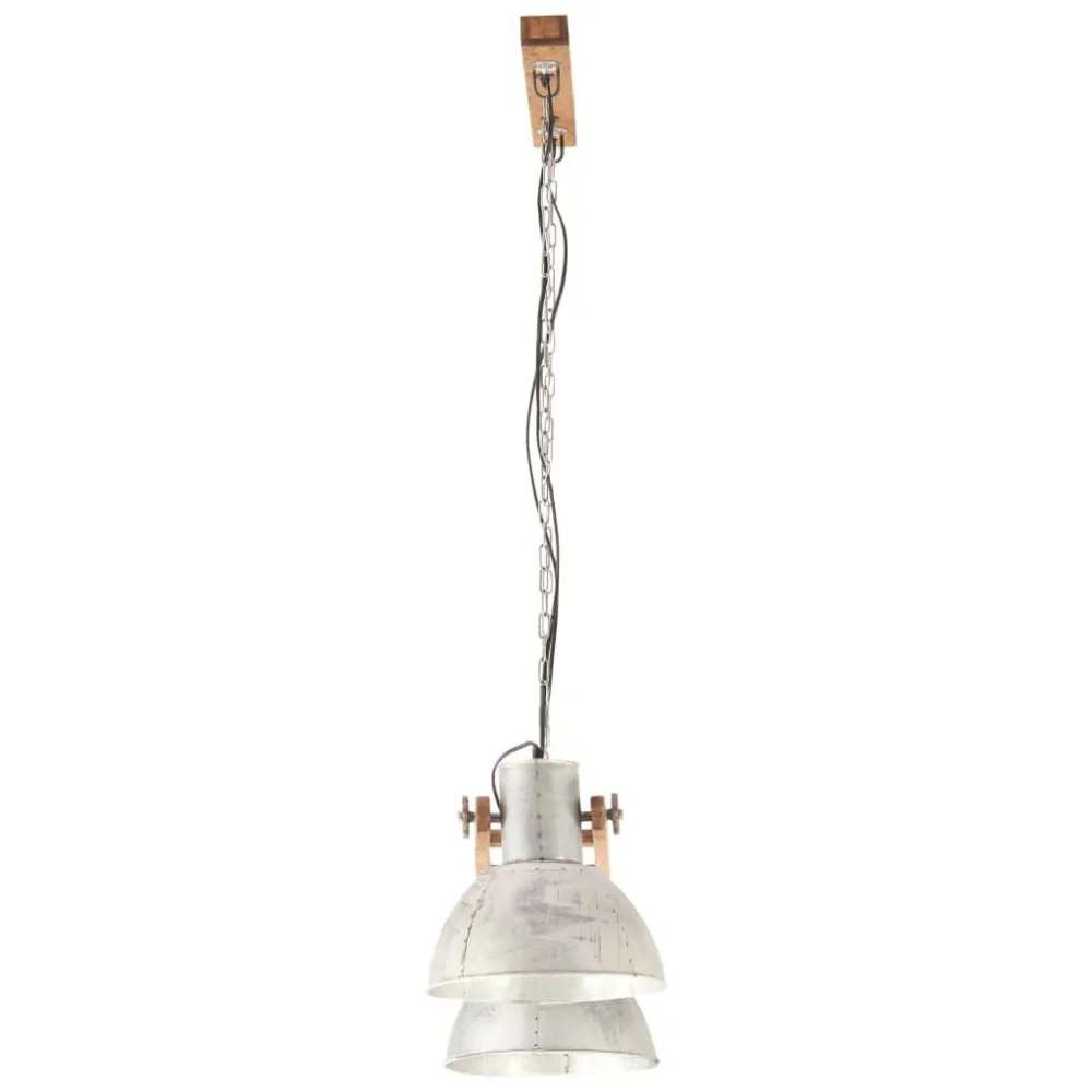 Candeeiro suspenso industrial 25 W 109 cm E27 prateado Kit com 2 Unidades