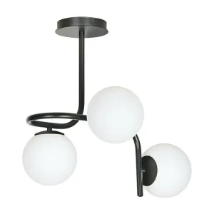 Candeeiro de Teto Kalf, Preto, 57x51x40 cm, EPIKASA com Sensor de Movimento PIR