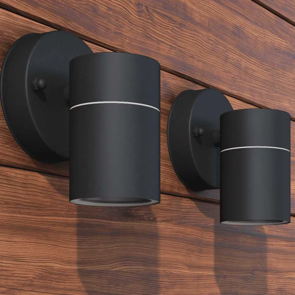 Candeeiros LED parede iluminação inf. exterior 2 pcs ço inox.