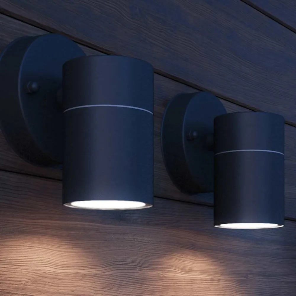 Candeeiros LED parede iluminação inf. exterior 2 pcs ço inox.