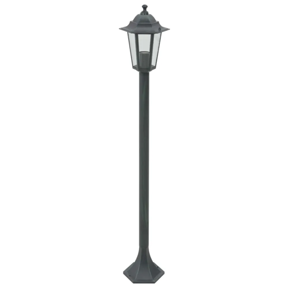 Candeeiros pé para jardim 6 pcs E27 110 cm alumínio verde apagado