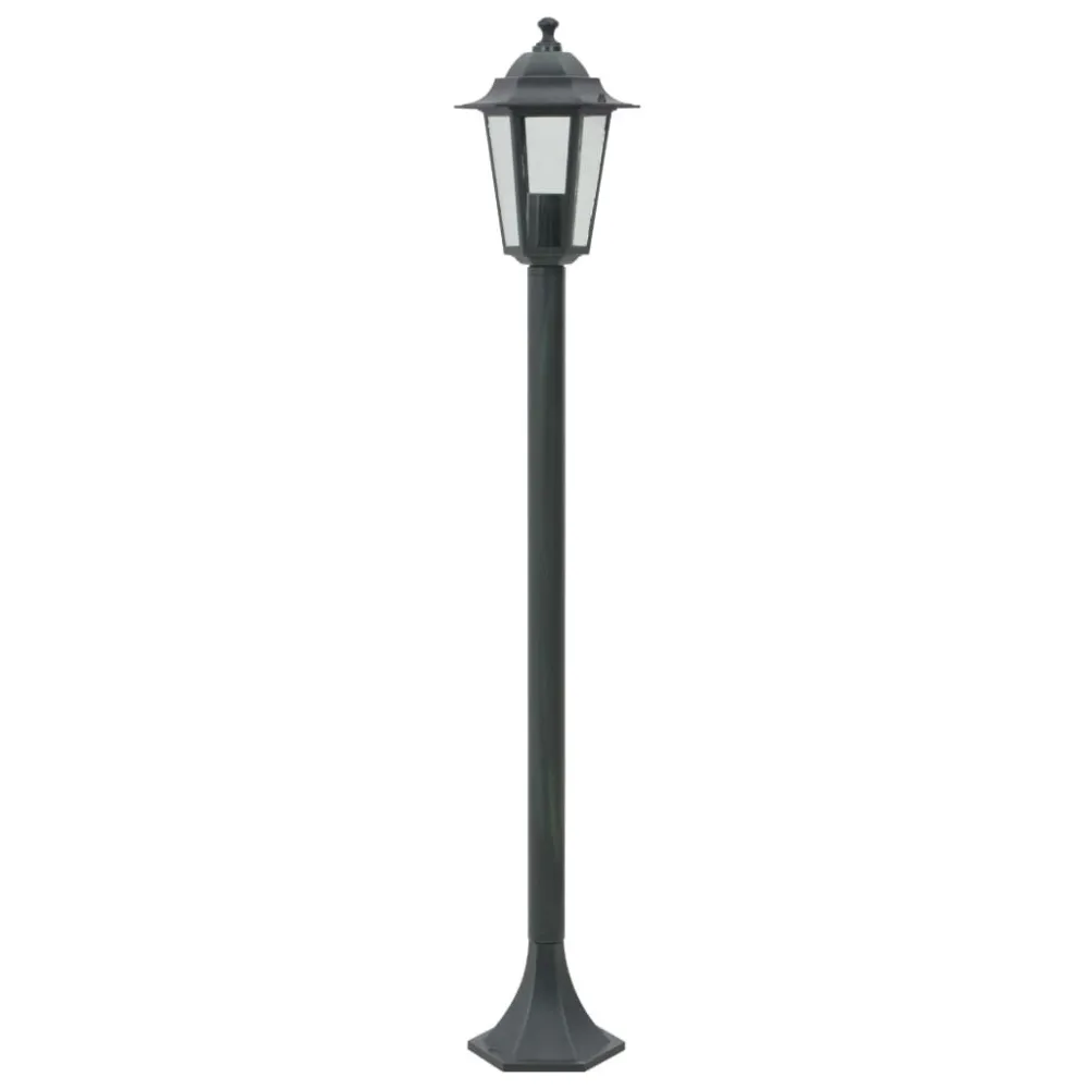 Candeeiros pé para jardim 6 pcs E27 110 cm alumínio verde apagado