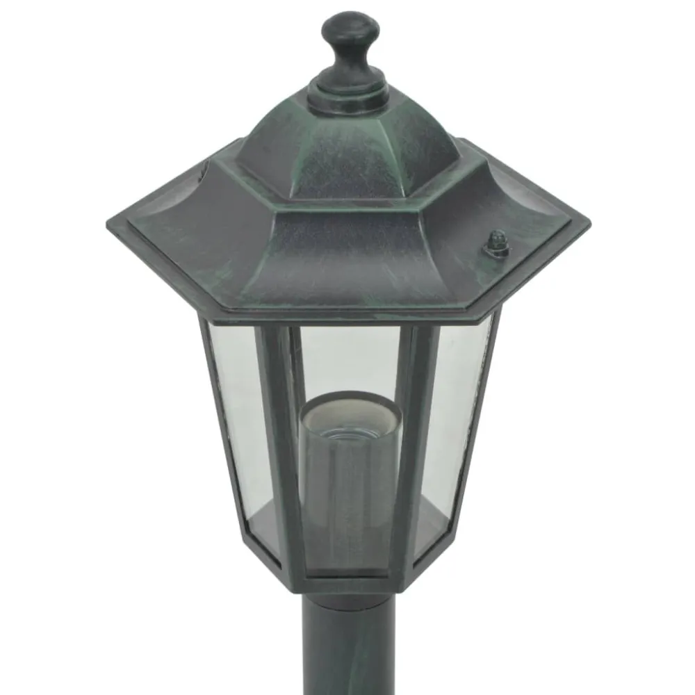 Candeeiros pé para jardim 6 pcs E27 110 cm alumínio verde apagado