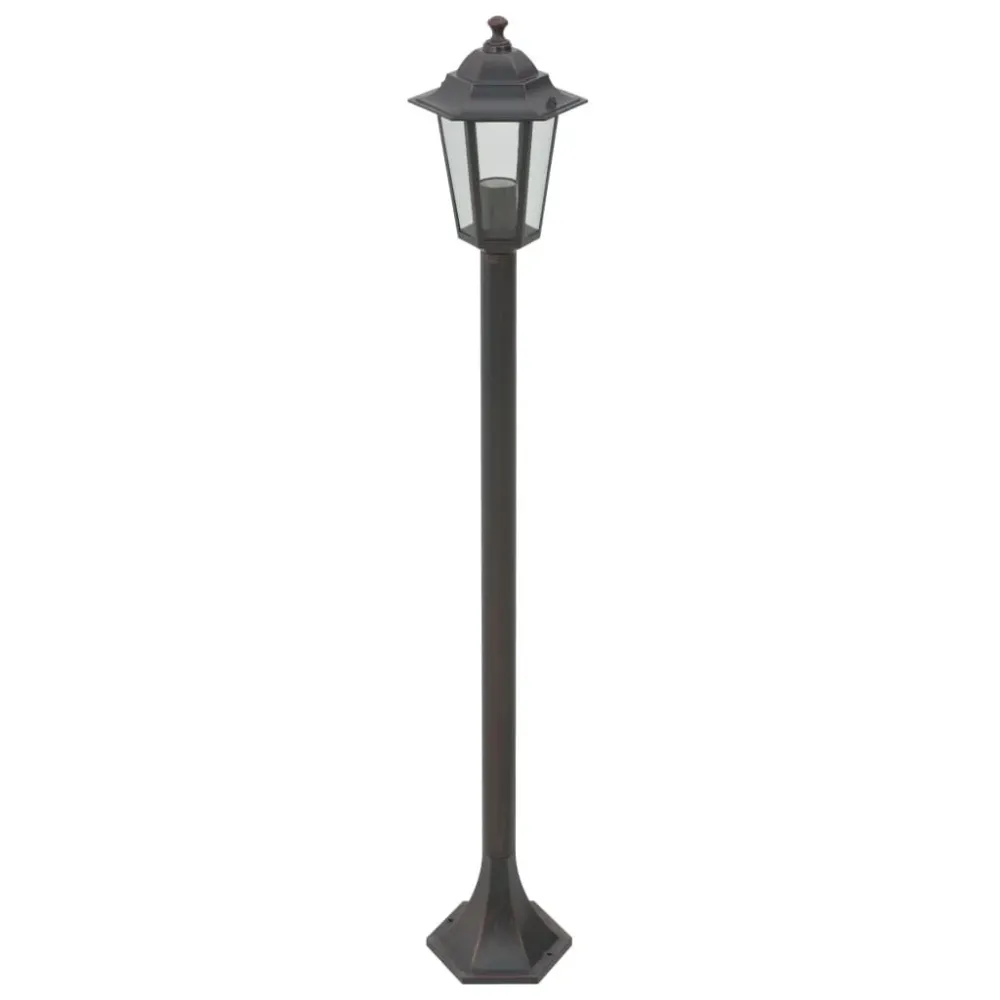 Candeeiros de pé para jardim 6 pcs E27 110 cm alumínio acobreado