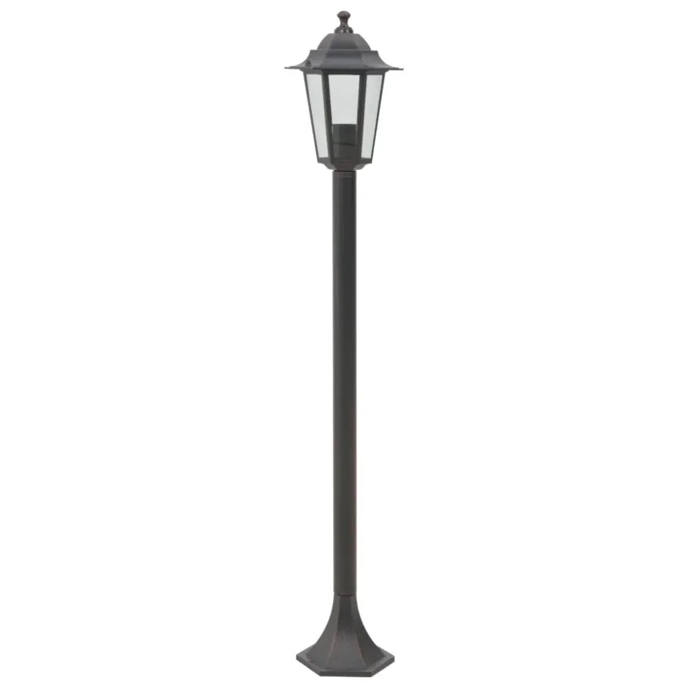 Candeeiros de pé para jardim 6 pcs E27 110 cm alumínio acobreado