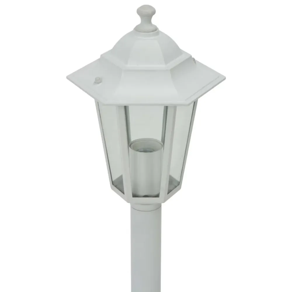 Candeeiros de pé para jardim 6 pcs E27 110 cm alumínio branco