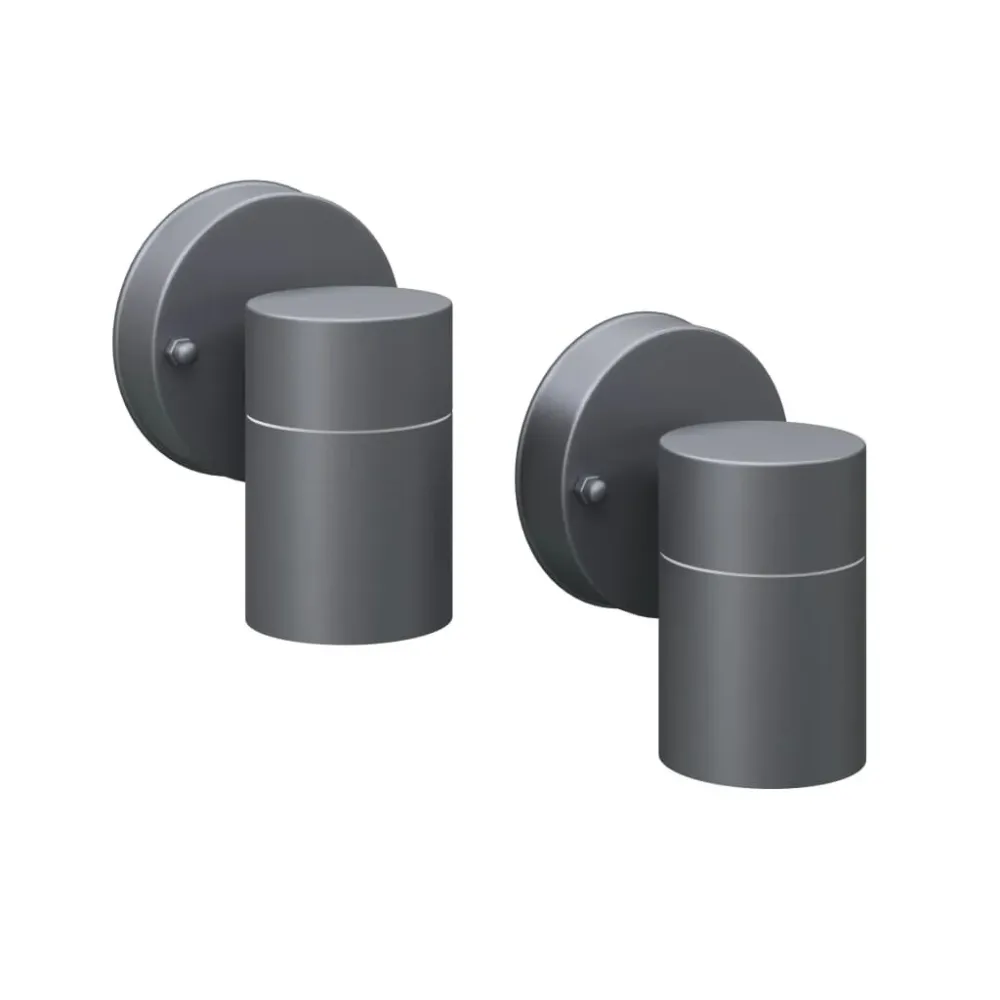 Candeeiros parede iluminação inf. para exterior 2 pcs ço inox.
