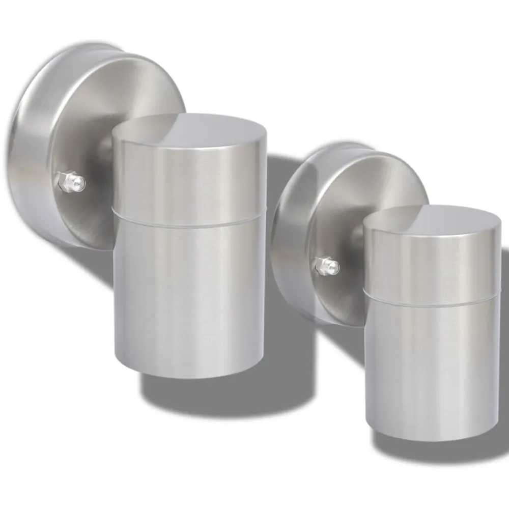 Candeeiros parede iluminação inf. para exterior 2 pcs ço inox.