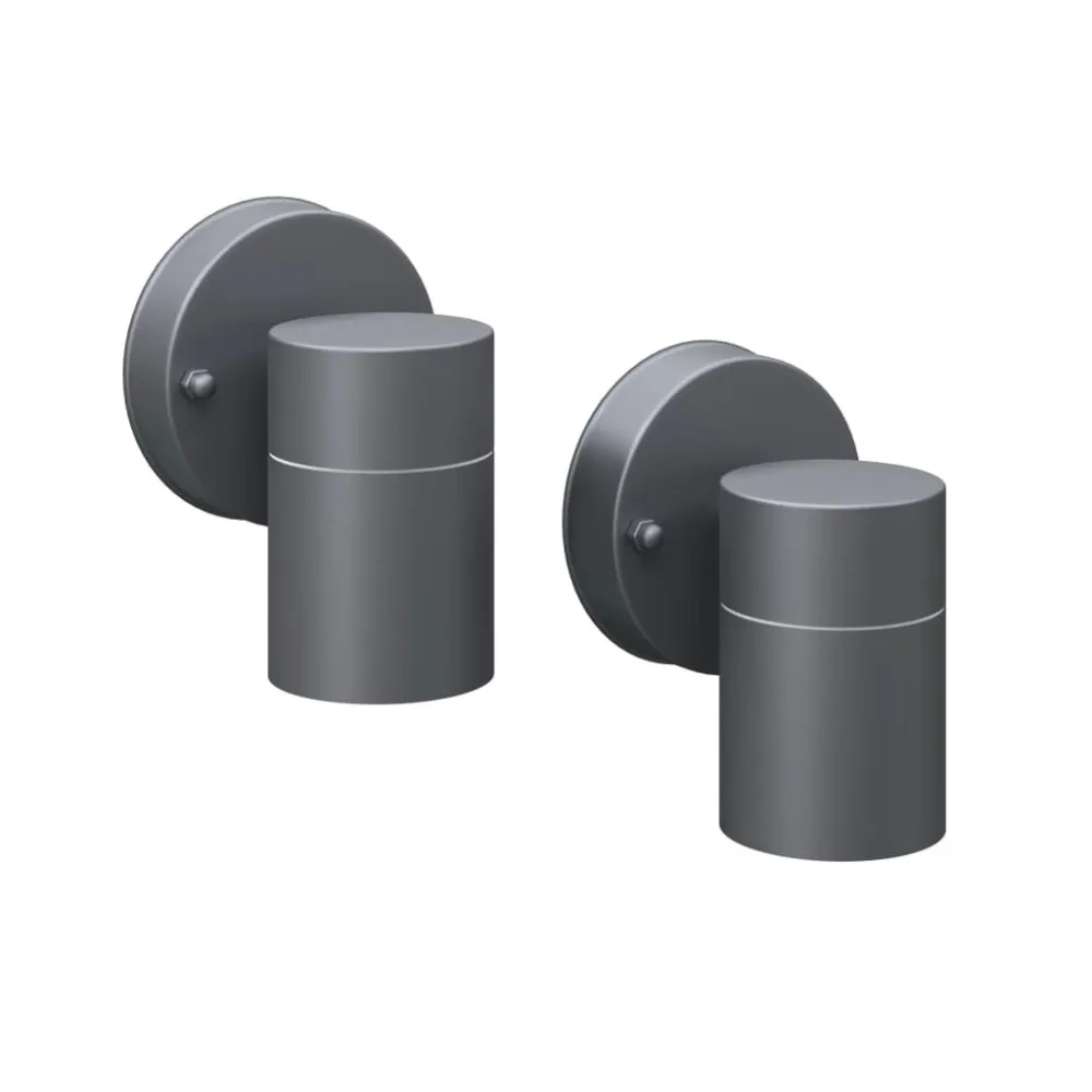 Candeeiros parede iluminação inf. para exterior 2 pcs ço inox.