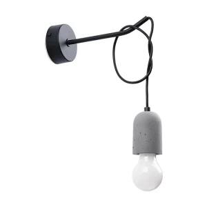 Candeeiros de parede minimalista de PVC/concreto - 1 lichtbronnen - L.8 x H.50 cm - cinzento Preto