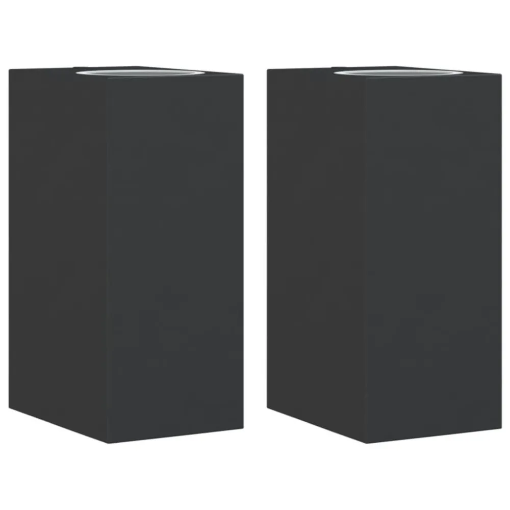 Candeeiros de parede para exterior 2 pcs alumínio fundido preto