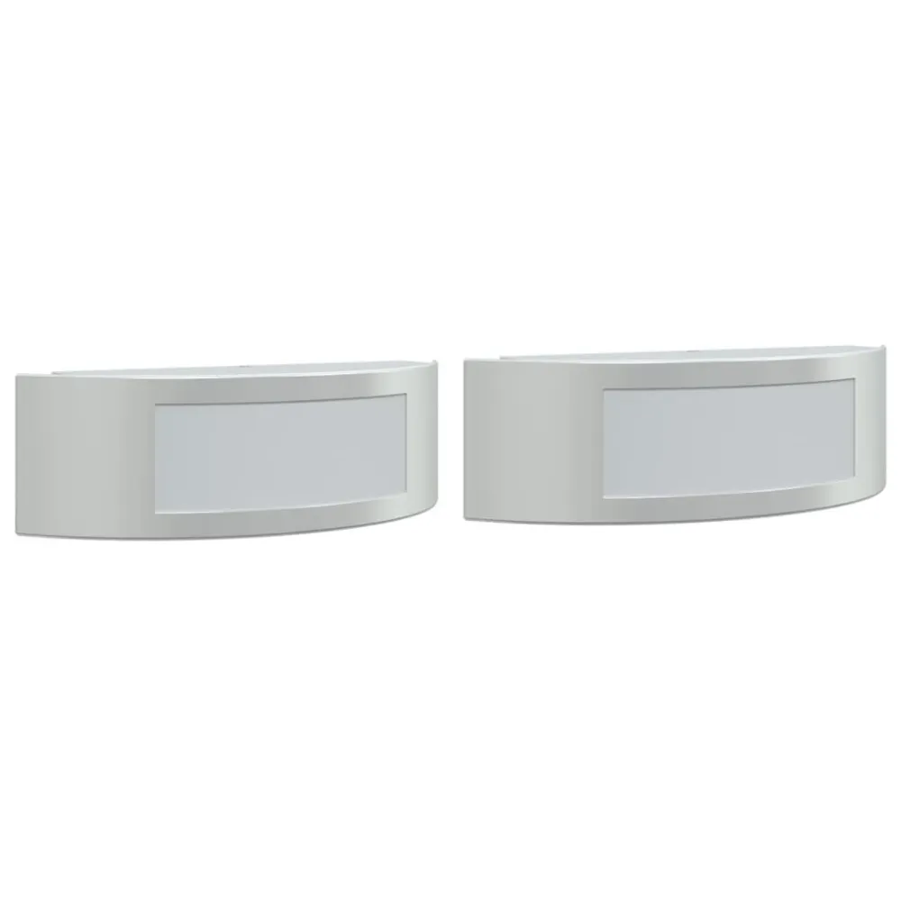 Candeeiros de parede para exterior 2 pcs ço inoxidável prateado