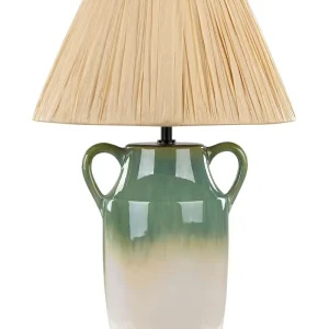 Ceramic Table Lamp Green and White LIMONES