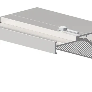 Cobertura de teto Stalgast, inclinada 1600 mm x 1200 mm com filtro de proteção contra chamas tipo B, DH161200