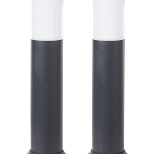 Conjunto de 2 candeeiros de jardim Bollard pretos 49 cm GARDNER