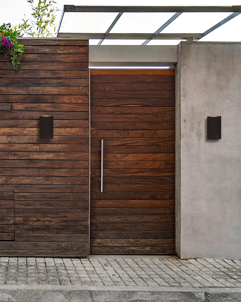 Conjunto de 2 candeeiros de parede LED de exterior em metálico preto ANDREWS