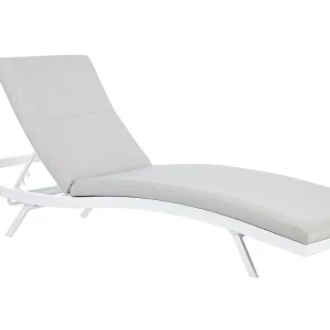 Fabric Reclining Sun Lounger Light Grey AMELIA