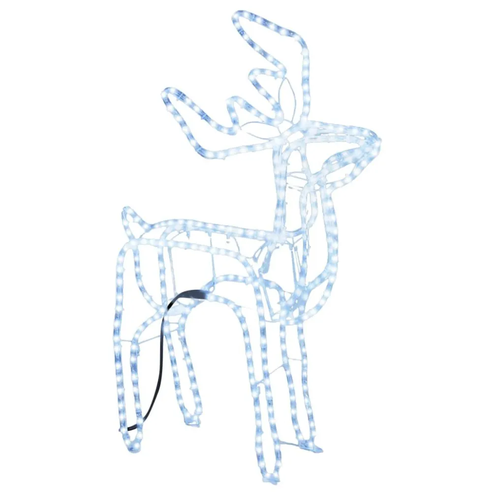 Figura de rena de Natal 76x42x87 cm branco fresco