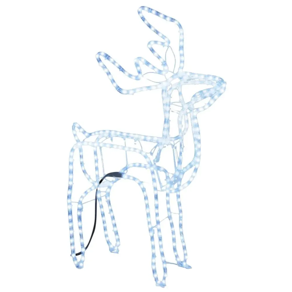 Figura de rena de Natal 76x42x87 cm branco fresco