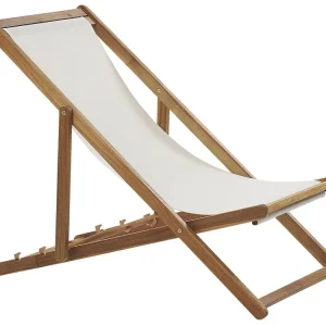 Folding Deck Chair and 2 Replacement Fabrics (Various Options) Light Wood ANZIO
