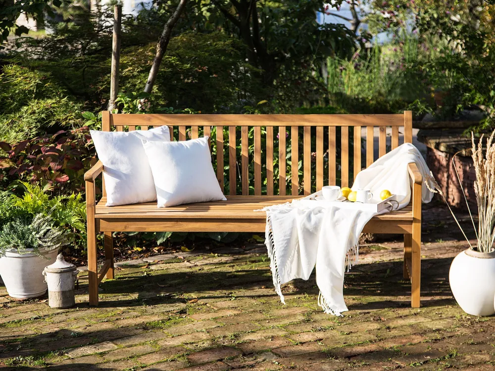 Garden Bench VIVARA Oficial Acacia Wood Light Wood