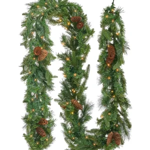 Guirlanda de Natal verde com iluminação LED 270 cm KAMERUN