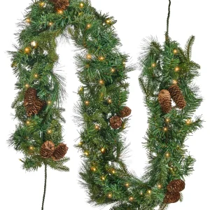 Guirlanda de Natal verde com iluminação LED 180 cm KAMERUN