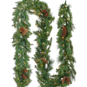 Guirlanda de Natal verde com iluminação LED 270 cm KAMERUN