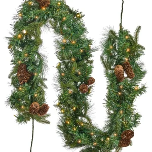 Guirlanda de Natal verde com iluminação LED 180 cm KAMERUN