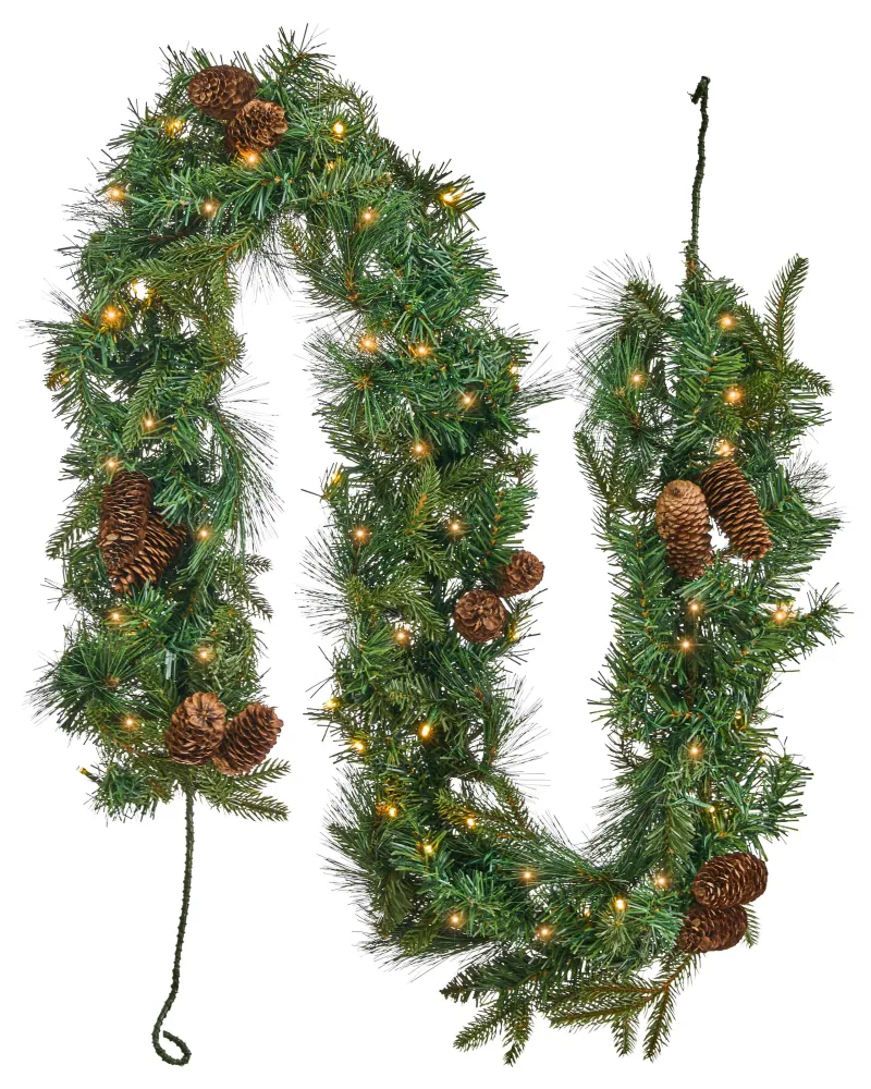 Guirlanda de Natal verde com iluminação LED 180 cm KAMERUN