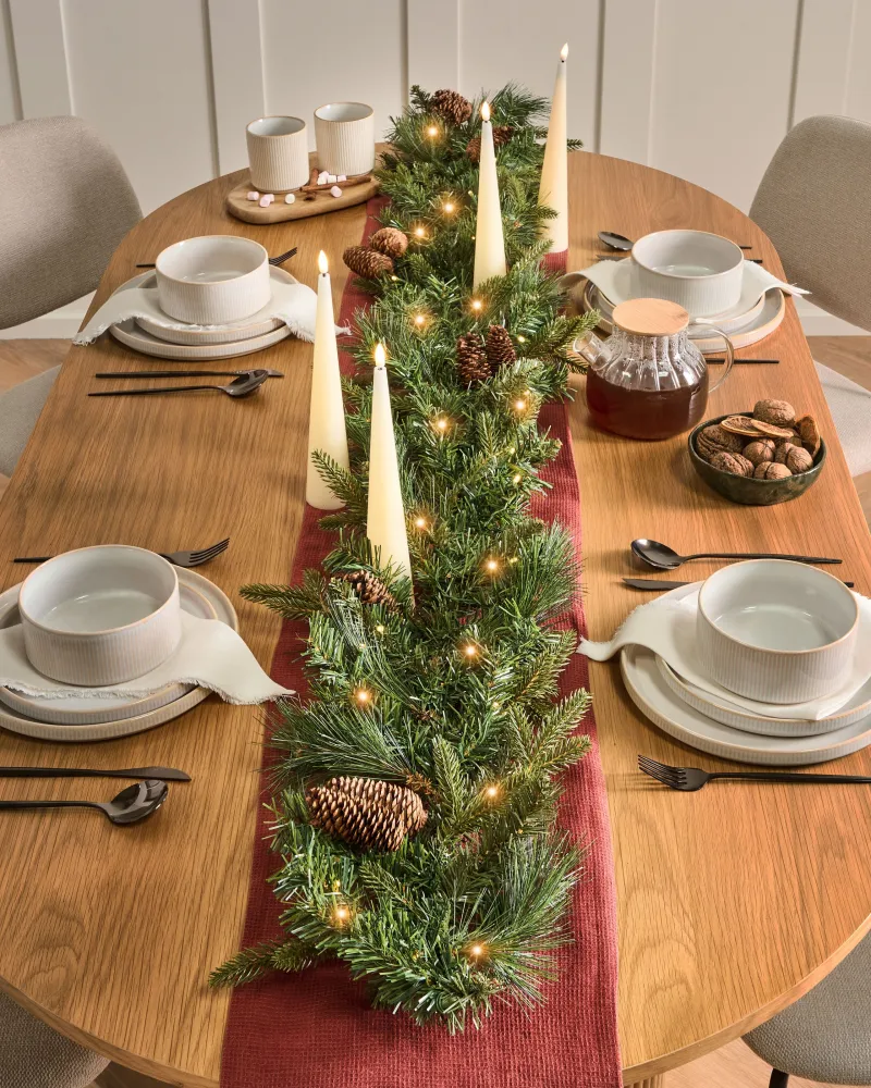 Guirlanda de Natal verde com iluminação LED 180 cm KAMERUN