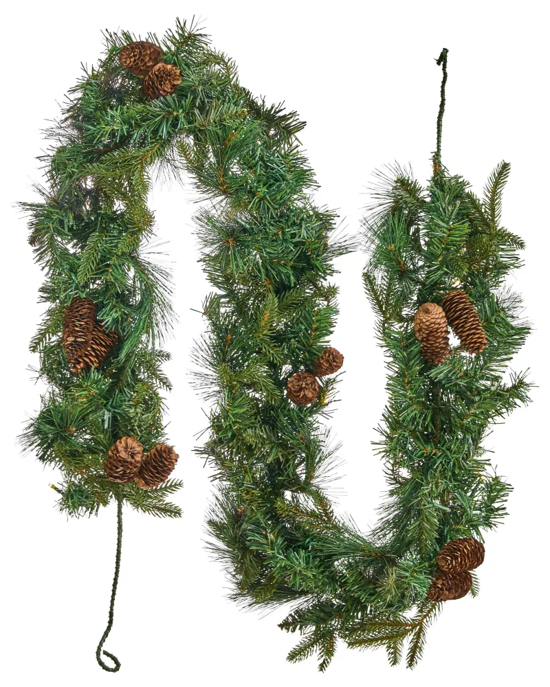 Guirlanda de Natal verde com iluminação LED 180 cm KAMERUN