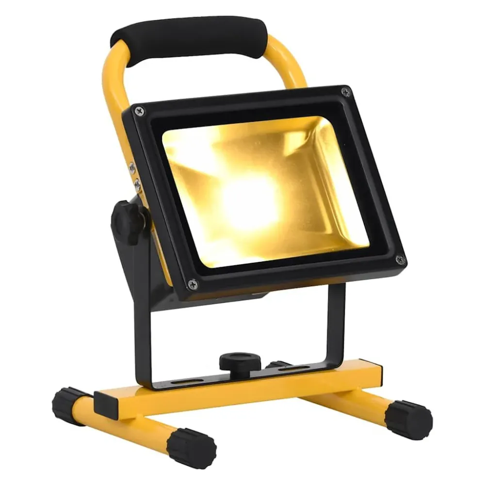 Holofote LED recarregável com pega 30 W branco ardente