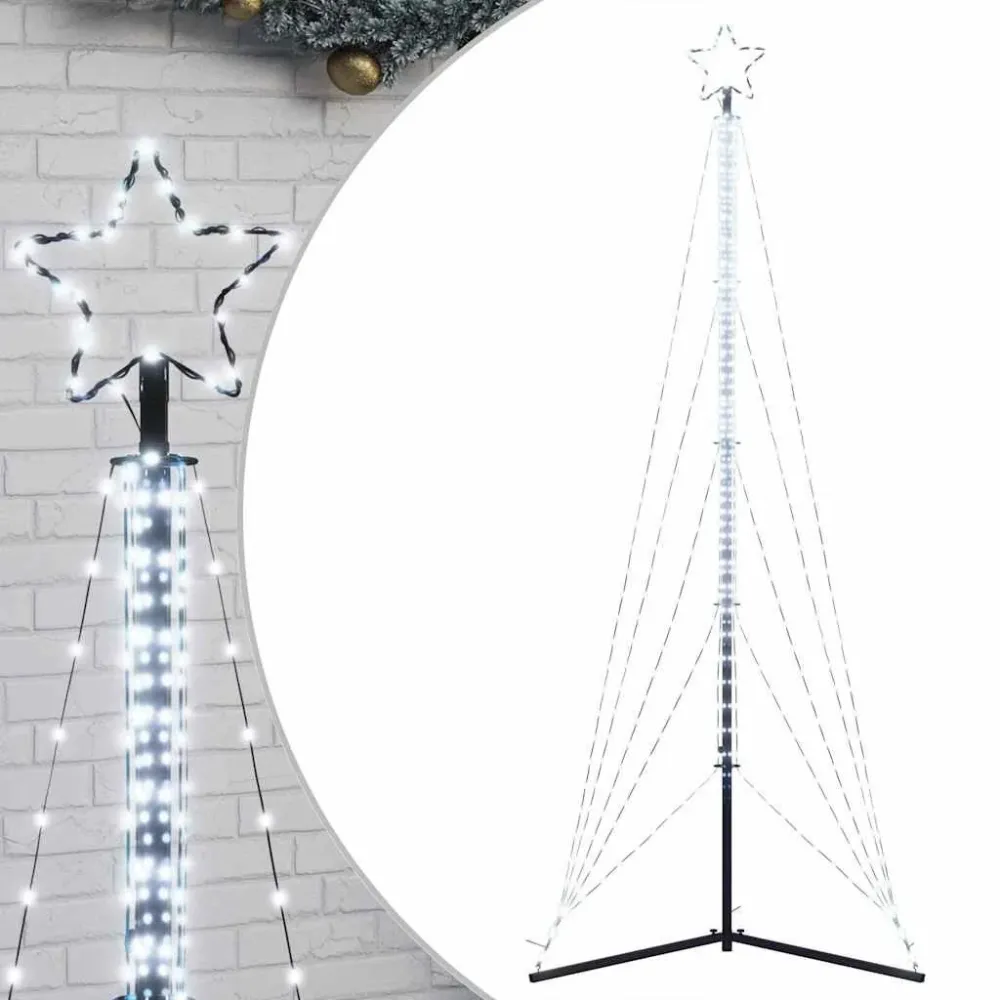 LED Árvore de Natal 525 LEDs Branco Gelado 302 cm