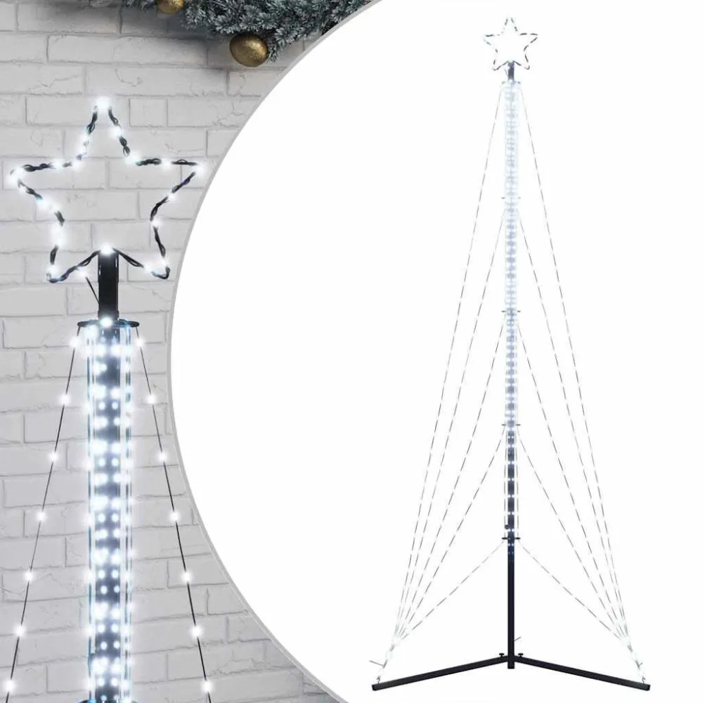 LED Árvore de Natal 525 LEDs Branco Gelado 302 cm