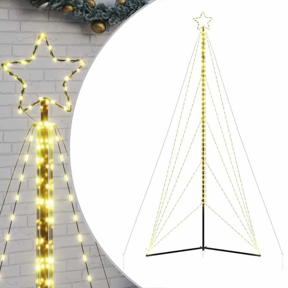 LED Árvore de Natal 615 LEDs Branco Febril 404,5 cm