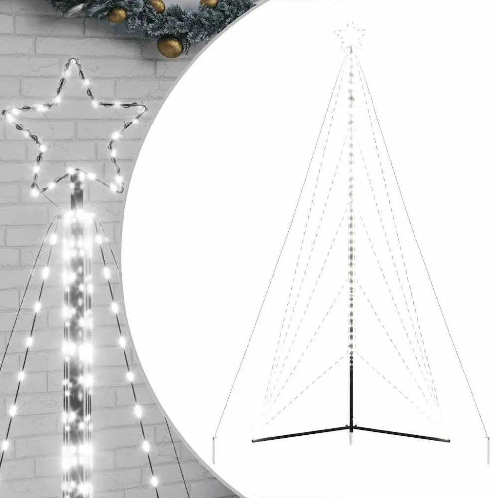 LED Árvore de Natal 615 LEDs Branco Glacial 404,5 cm