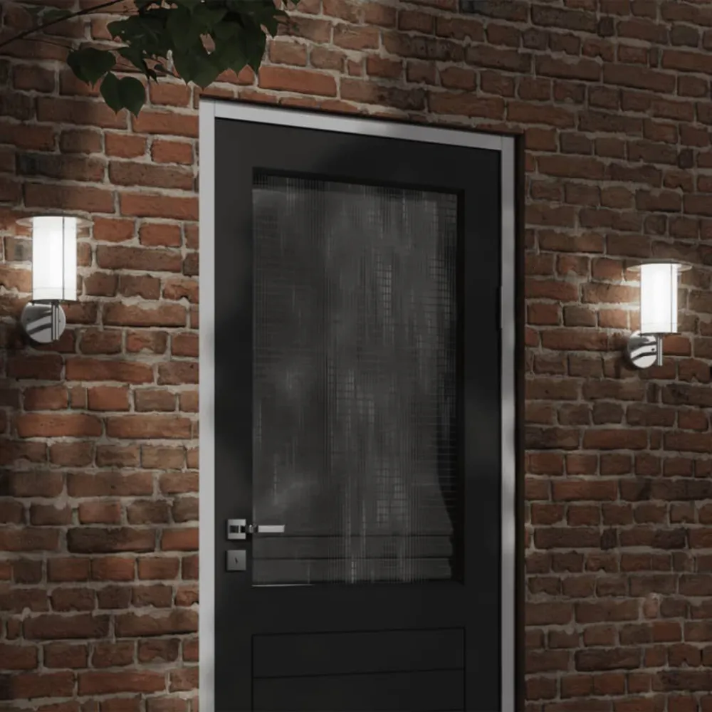 Lâmpada com Sensor Candeeiro de parede para exterior ço inoxidável prateado
