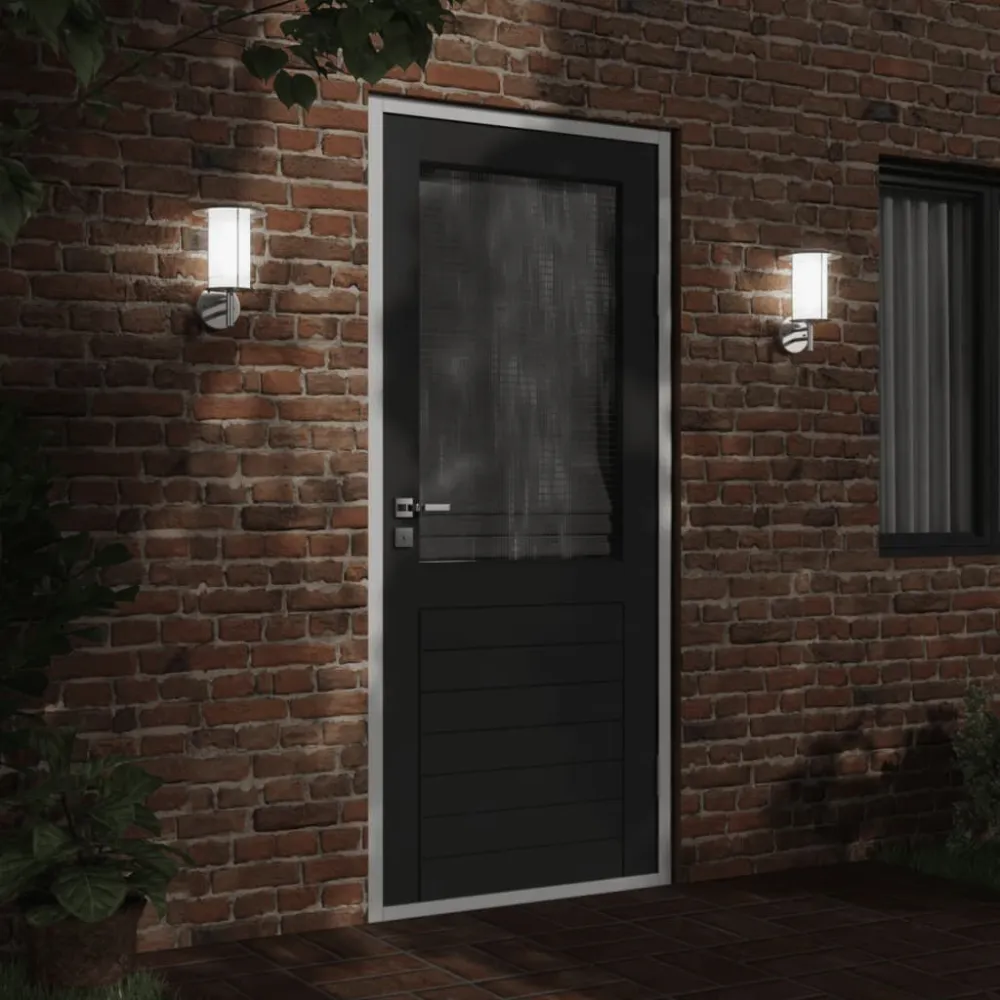Lâmpada com Sensor Candeeiro de parede para exterior ço inoxidável prateado