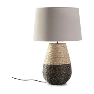 Luminária de mesa Botan de vime orgânico, diâmetro 40,5 cm.