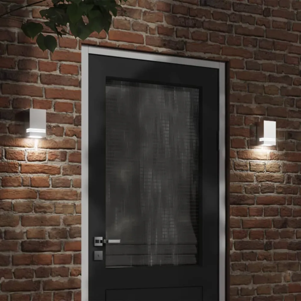 Luminária de Parede Externa Candeeiro de parede para exterior ço inoxidável prateado