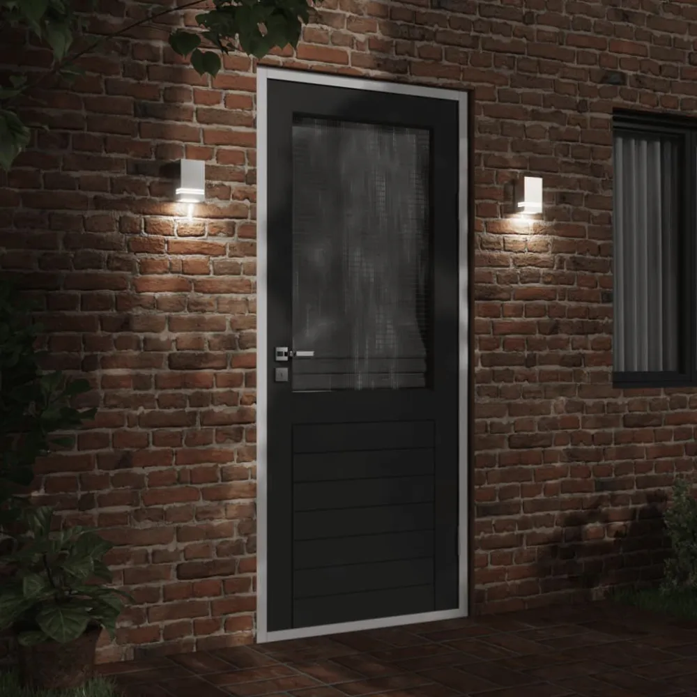 Luminária de Parede Externa Candeeiro de parede para exterior ço inoxidável prateado