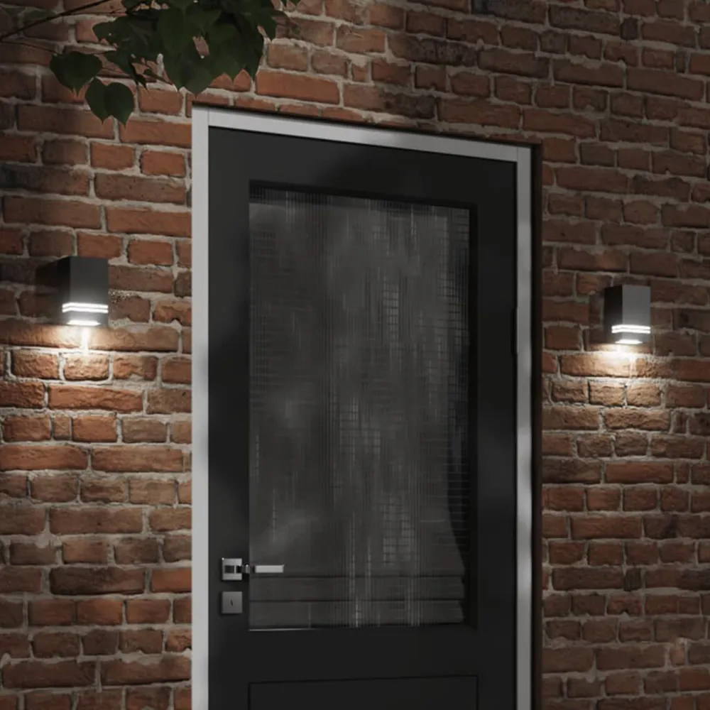 Luz de Passagem Candeeiro de parede para exterior ço inoxidável preto
