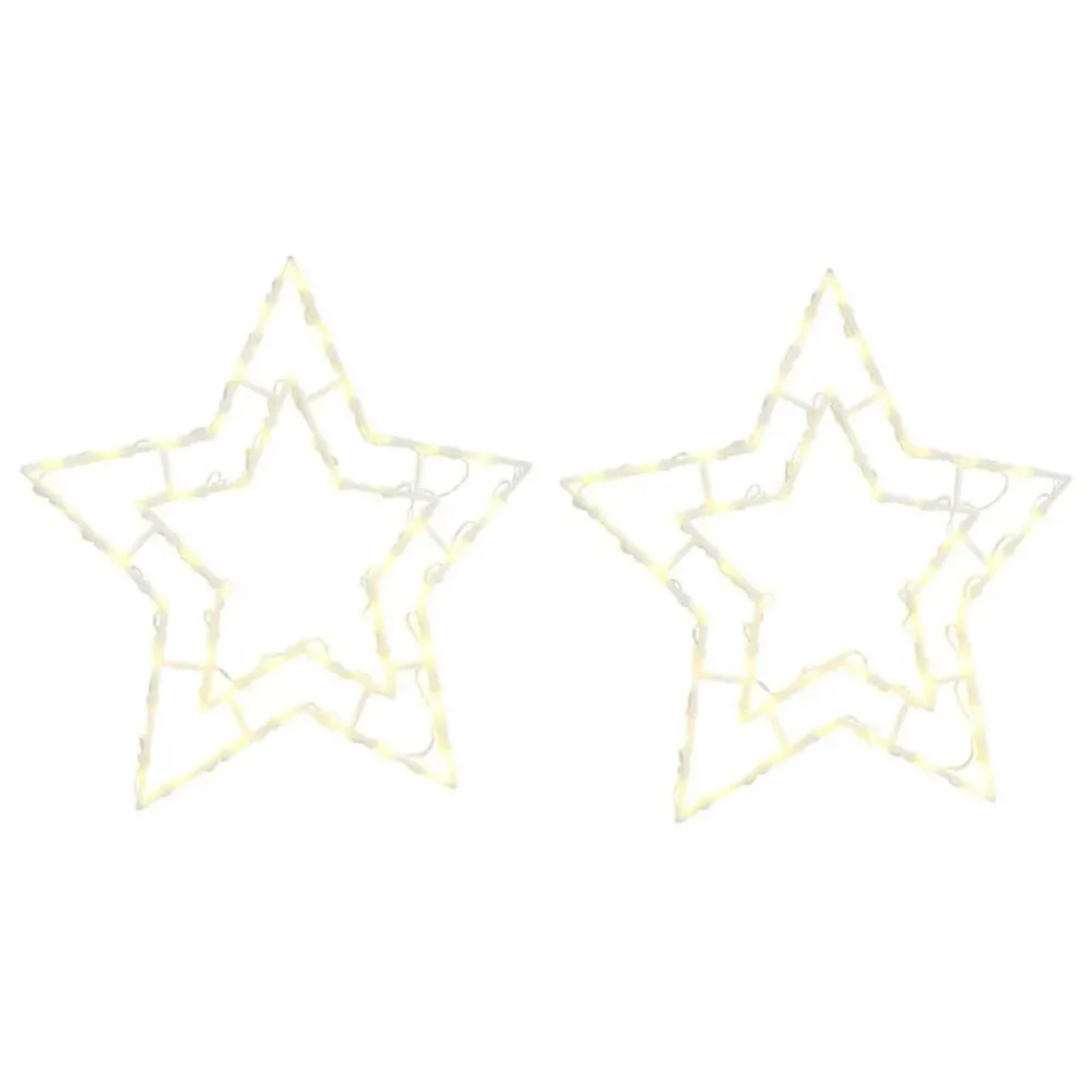 Luzes de Natal Silhueta da estrela 2 pcs 50 LEDs branco morno