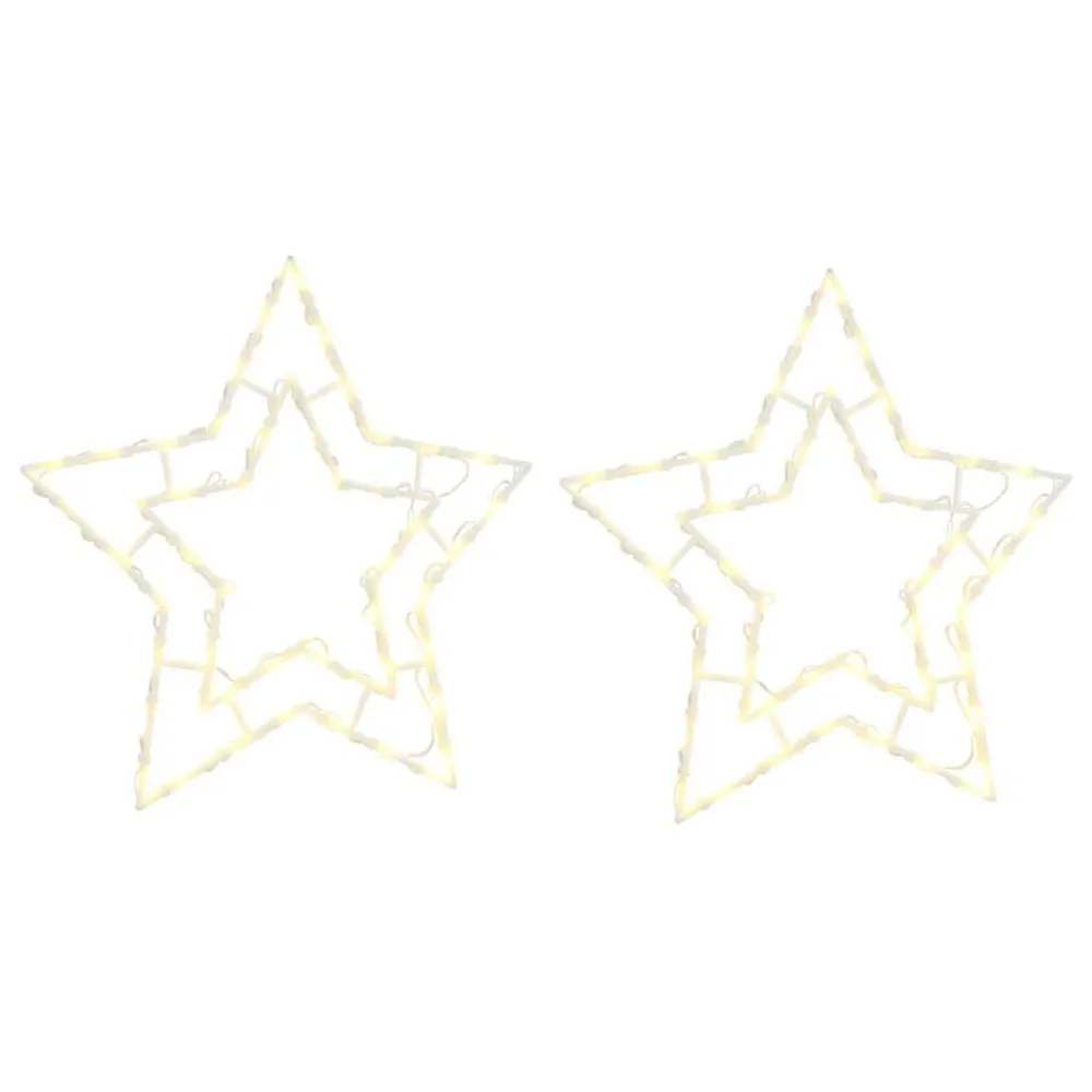 Luzes de Natal Silhueta da estrela 2 pcs 50 LEDs branco morno