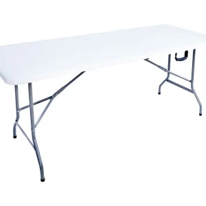 Mesa Dobrável Balcão de Campismo de ço Hdpe Branco 74x180x74