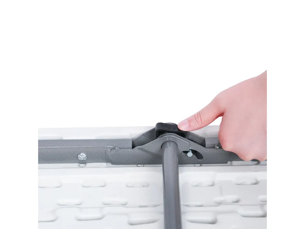 Mesa Dobrável Balcão de Campismo de ço Hdpe Branco 74x180x74
