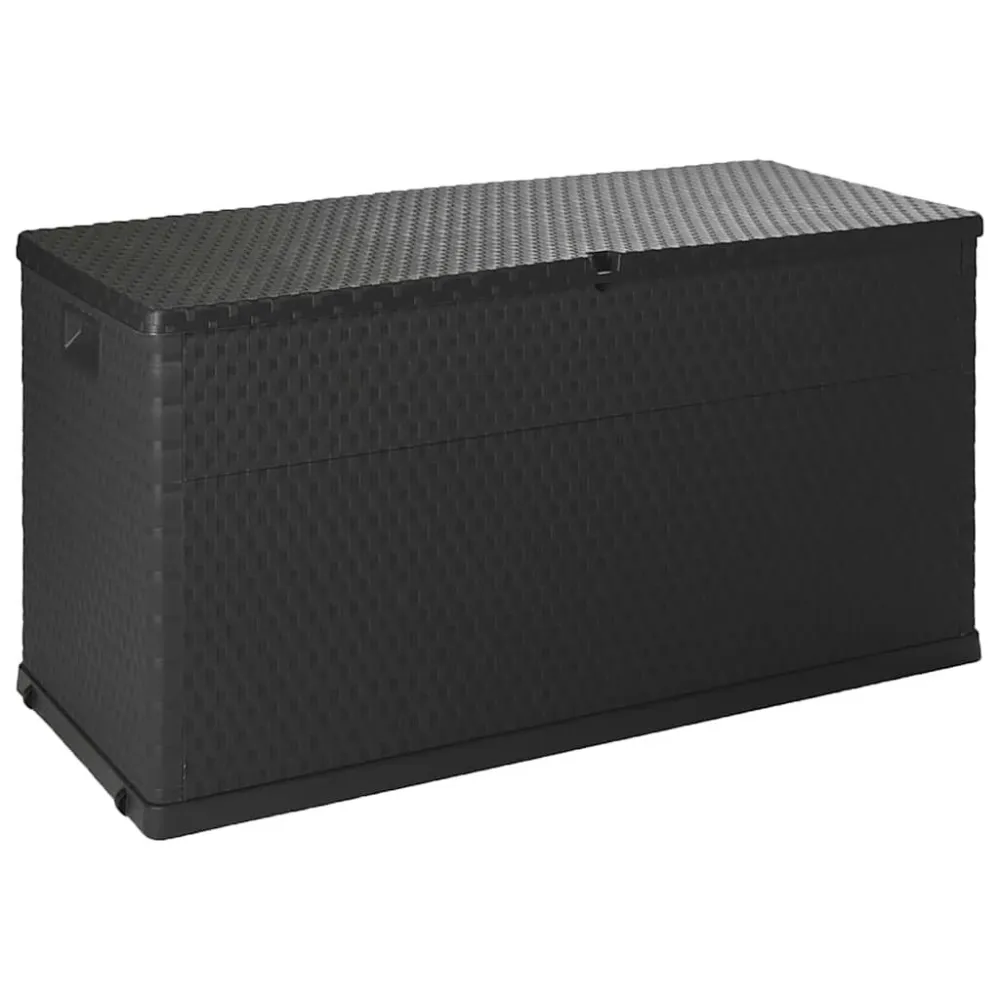 Móvel de arrumação para jardim 120x56x63 cm vime PE antracite