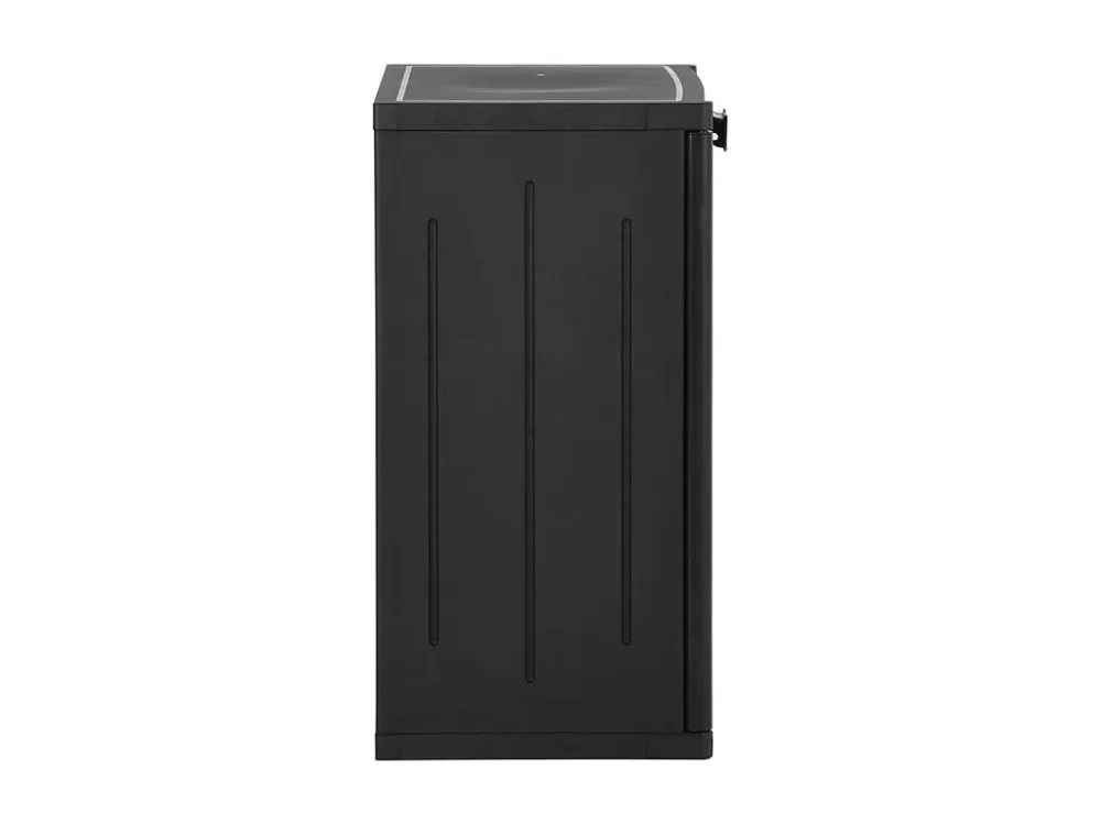 Móvel de arrumação para jardim 65x45x88 cm vime PP preto PT611252